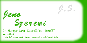 jeno szeremi business card